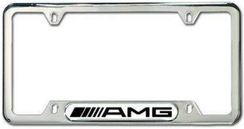 Q6880087 - Exterior: License Frame, Polished Stainless Steel AMG logo for Mercedes-Benz: C230, C240, C250, C280, C300, C32 AMG, C320, C350, C55 AMG, C63 AMG, CLA250, CLA45 AMG, CLK320, CLK350, CLK500, CLK55 AMG, CLK550, CLK63 AMG, CLS500, CLS55 AMG, CLS550, CLS63 AMG, CLS63 AMG S, E250, E350, E400, E550, E63 AMG, E63 AMG S, GL320, GL350, GL450, GL550, GL63 AMG, GLK250, GLK350, ML320, ML350, ML450, ML500, ML550, ML63 AMG, SL55 AMG, SL550, SL600, SL63 AMG, SL65 AMG, SLK250, SLK280, SLK300, SLK350, SLK55 AMG, SLR McLaren, SLS AMG Image