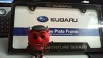 SOA342L163 - Exterior: License Plate Frame, Adventure Seeker for Subaru: Ascent, BRZ, Crosstrek, Forester, Impreza, Legacy, Outback, Solterra, WRX Image