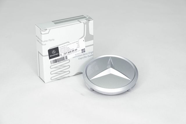 1074000025 - : Center Hub Cap for Mercedes-Benz: 300 CD, 300 D, 300 SD, 300 TD, 380 SE, 380 SL, 500 SEC, 500 SEL, 350 SL, 450 SE, 450 SEL, 450 SL, 450 SLC, 230, 240 D, 280 E, 280 SE, 280 CE, 380 SEL, 380 SLC, 380 SEC Image