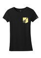 SWL080 - : Women's Black/Yellow Pocket T-Shirt for Mercedes-Benz Image