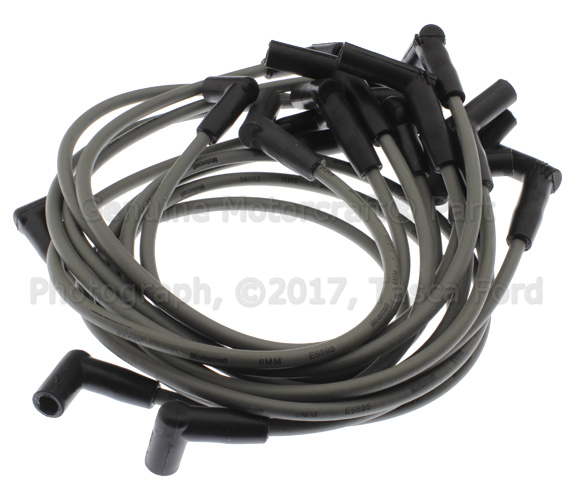 E9PZ12259K - Electrical: Spark Plug Wire Set for Ford: Bronco, Country Squire, E-150 Econoline, E-150 Econoline Club Wagon, E-250 Econoline, E-250 Econoline Club Wagon, E-350 Econoline, E-350 Econoline Club Wagon, F-150, F-250, F-350, LTD, LTD Crown Victoria, Mustang | Lincoln: Mark VII, Town Car | Mercury: Capri, Colony Park, Grand Marquis Image