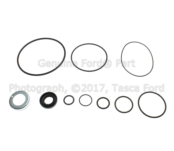 E1AZ3B584A - Steering: Seal Kit for Ford: Aerostar, Bronco, Bronco II, Country Squire, Escort, EXP, Explorer, F-150, F-250, F-250 HD, F-250 Super Duty, F-350, F-350 Super Duty, LTD, LTD Crown Victoria, Mustang, Ranger, Tempo, Thunderbird, Windstar | Lincoln: Continental, Mark VII, Mark VIII, Town Car | Mercury: Capri, Colony Park, Cougar, Grand Marquis, Lynx, Marquis, Topaz, Tracer Image