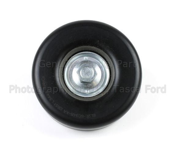 6L2Z6C348A - Cooling System: Idler Pulley for Ford: Aerostar, Escort, Expedition, Explorer, Explorer Sport, Explorer Sport Trac, F-150, Mustang, Ranger, Taurus, Windstar | Lincoln: Navigator | Mercury: Mountaineer, Sable, Tracer Image