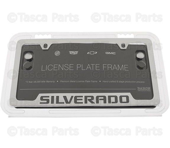 19330384 - Exterior: License Plate Frame, Silverado, Chrome for Chevrolet: Silverado 1500, Silverado 1500 LD, Silverado 1500 LTD, Silverado 2500 HD, Silverado 3500 HD Image