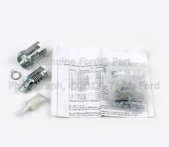 8E5Z5421991B - Body: Cylinder &amp; Keys for Ford: Edge, Escape, Explorer, Flex, Focus, Fusion, Police Interceptor Sedan, Police Interceptor Utility, Special Service Police Sedan, Taurus | Lincoln: MKS, MKT, MKX, MKZ, Zephyr | Mercury: Mariner, Milan Image