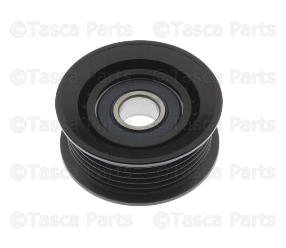 5281301AA - Cooling: Idler Pulley for Chrysler: 200, 300, Pacifica, Town &amp; Country, Voyager | Dodge: Avenger, Challenger, Charger, Durango, Grand Caravan, Journey | Jeep: Cherokee, Grand Cherokee, Grand Cherokee L, Grand Cherokee WK | Ram: 1500, 1500 Classic, C/V, ProMaster 1500, ProMaster 2500, ProMaster 3500 Image