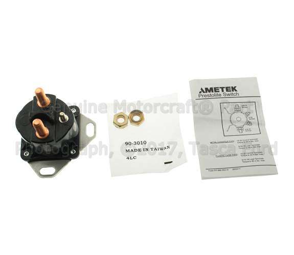 E9TZ11450B - Electrical: Starter Solenoid for Ford: Aerostar, Bronco, Bronco II, Country Squire, Crown Victoria, E-150 Econoline, E-150 Econoline Club Wagon, E-250 Econoline, E-250 Econoline Club Wagon, E-350 Econoline, E-350 Econoline Club Wagon, Econoline Super Duty, Escort, EXP, Explorer, F-150, F-250, F-250 HD, F-350, F-Super Duty, LTD, LTD Crown Victoria, Mustang, Ranger, Taurus, Tempo, Thunderbird | Lincoln: Continental, Mark VII | Mercury: Capri, Colony Park, Cougar, Grand Marquis, Lynx, Marquis, Mountaineer, Sable, Topaz Image
