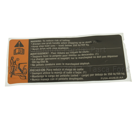 FU5Z9900014A - Body: Warning Label for Ford: F-150, F-250 Super Duty, F-350 Super Duty, F-450 Super Duty Image