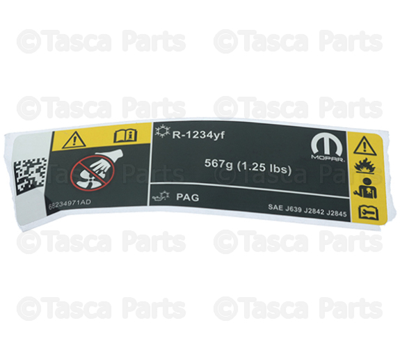 68234971AD Air Conditioning System Label - Mopar | TascaParts.com