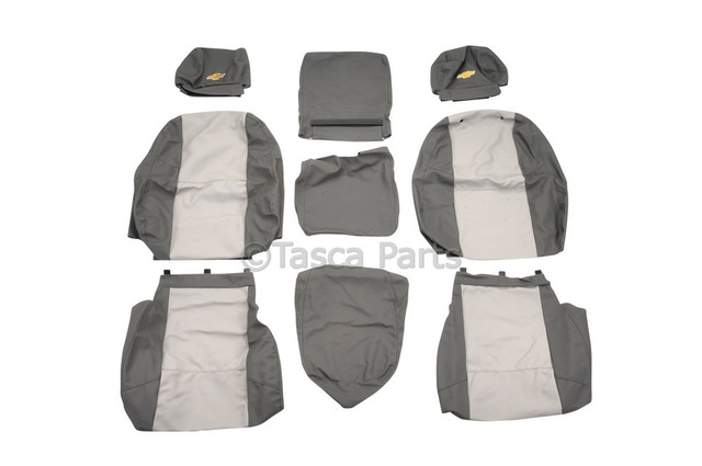 19214006 - Interior: Seat Covers - Front Set - Titanium for Chevrolet: Silverado 1500, Silverado 2500 HD, Silverado 3500 HD Image