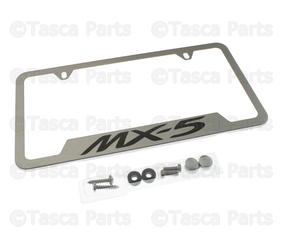 83D12A - Exterior: License Plate Frame - Brushed With Mx-5 Logo for Mazda: MX-5 Miata Image