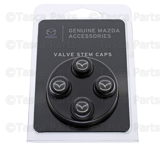 C9N2V3820 - Wheels: Valve Stem Caps, Black for Mazda: 2, 3, 5, 6, CX-3, CX-30, CX-5, CX-50, CX-7, CX-70, CX-9, CX-90, MPV, MX-30 EV, MX-5 Miata, RX-8, Tribute Image