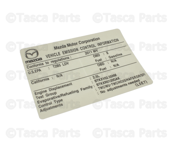 L5E769036 - Body: Emission Label for Mazda Image