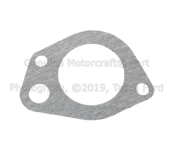 F87Z8255CA - Cooling System: Engine Coolant Thermostat Gasket for Ford: Bronco, Country Squire, E-150 Econoline, E-150 Econoline Club Wagon, E-250 Econoline, E-250 Econoline Club Wagon, E-350 Econoline, E-350 Econoline Club Wagon, Econoline Super Duty, Explorer, F-150, F-250, F-250 HD, F-350, LTD, LTD Crown Victoria, Mustang, Thunderbird | Lincoln: Continental, Mark VII, Town Car | Mercury: Capri, Colony Park, Cougar, Grand Marquis, Mountaineer Image