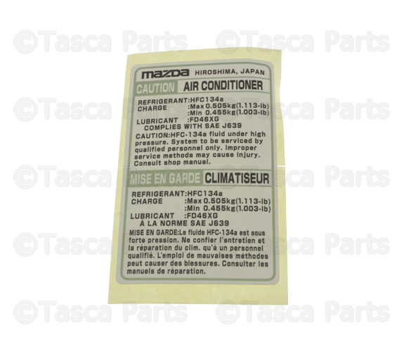 BBM461439A - Body: AC Label for Mazda Image