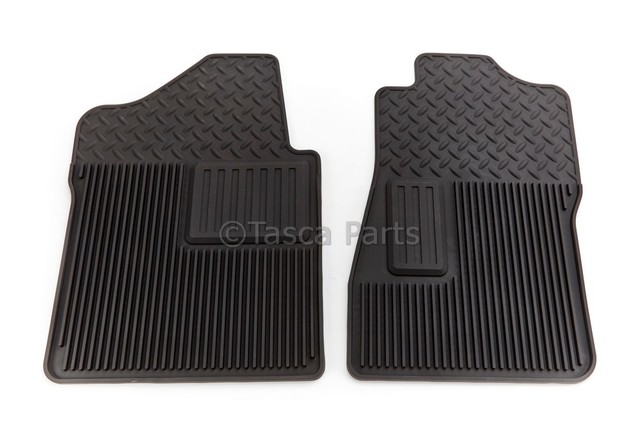 19257172 - Interior: Floor Mats - Production Vinyl - Ebony for Chevrolet: Silverado 1500, Silverado 1500 Classic, Silverado 1500 HD Classic, Silverado 2500 HD, Silverado 2500 HD Classic, Silverado 3500 Classic, Silverado 3500 HD | GMC: Sierra 1500, Sierra 1500 Classic, Sierra 1500 HD Classic, Sierra 2500 HD, Sierra 2500 HD Classic, Sierra 3500 Classic, Sierra 3500 HD Image