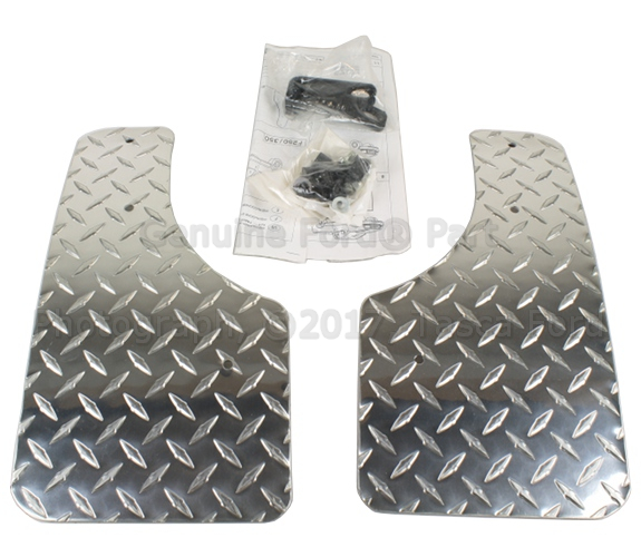 F81Z16A550CA - Exterior: Splash Guards, Diamond Plate - Front for Ford: E-350 Super Duty, E-450 Super Duty, F-250 Super Duty, F-350 Super Duty, F-450 Super Duty, F-550 Super Duty Image