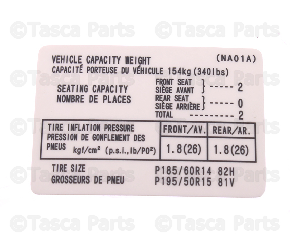 NA0169014A - Body: Info Label for Mazda Image