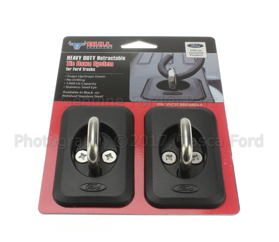 VAC3Z99000A64A - Exterior: Bed Hooks - Polished Ss (Set Of 2) - Black for Ford: E-350 Super Duty, E-450 Super Duty, F-150, F-250 Super Duty, F-350 Super Duty, F-450 Super Duty, F-550 Super Duty, Ranger Image