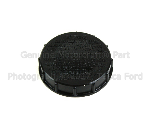 E9SZ2162A - Body: Reservoir Cap for Ford: Crown Victoria, E-150, E-250, E-350 Super Duty, E-450 Super Duty, Explorer, Explorer Sport Trac, F-150, F-250 Super Duty, F-350 Super Duty, F-450 Super Duty, F-550 Super Duty, Five Hundred, Flex, Freestyle, Ranger, Taurus, Taurus X | Lincoln: Aviator, Continental, Mark LT, MKS, MKT, Town Car | Mercury: Grand Marquis, Marauder, Montego, Mountaineer, Sable Image