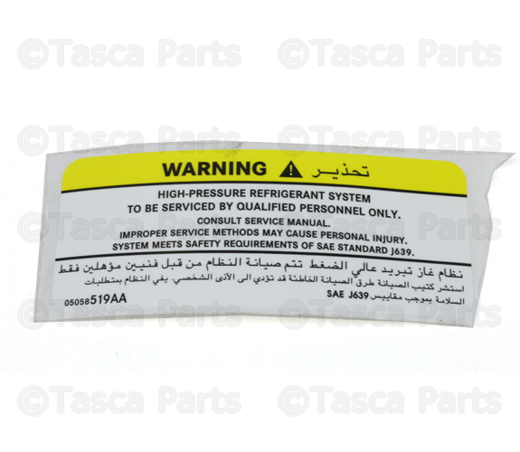 5058519AA - Labels: Air Conditioning System Label for Mopar Image