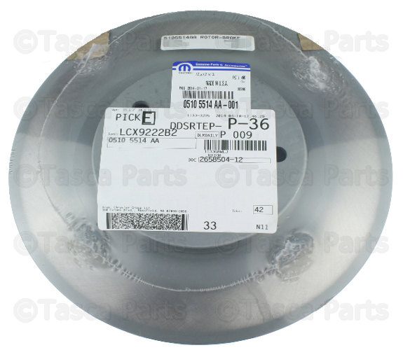 5105514AA - Unclassified: Brake Rotor for Chrysler: 200, Sebring | Dodge: Avenger, Caliber | Jeep: Compass, Patriot Image