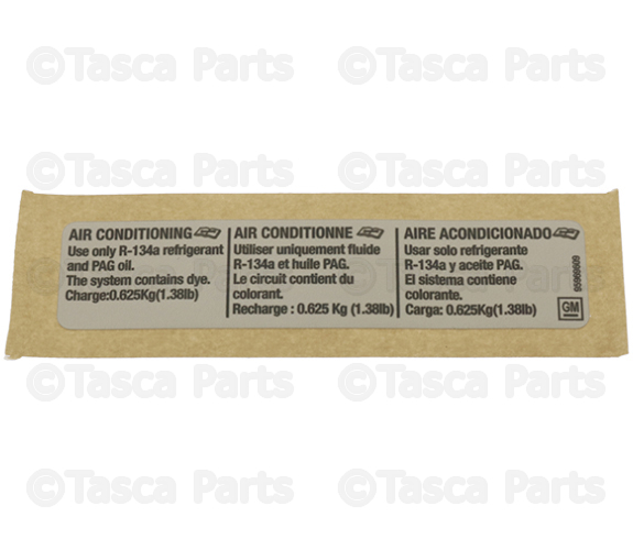 95969609 - : Air Conditioning Refrigerant Charge Label for GM Image