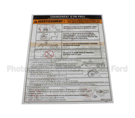 9L3Z17A083B - Body: Label for Ford: F-150 Image