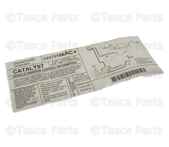 4578186AC - : Emission Label for Chrysler: 300 | Dodge: Magnum Image