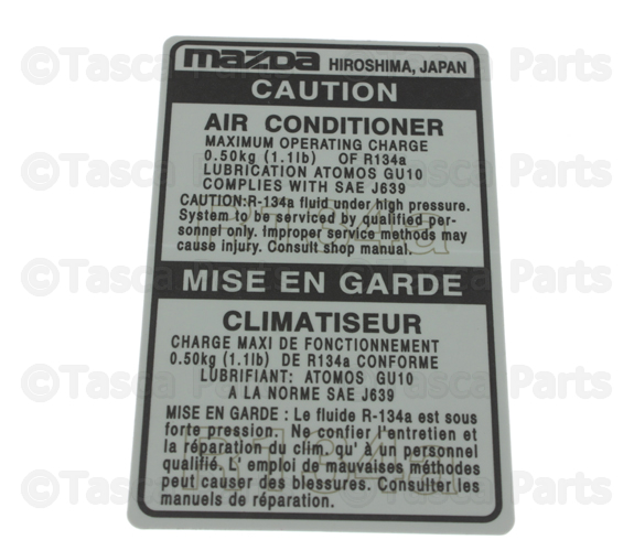BN8P61439A - Body: AC Label for Mazda Image