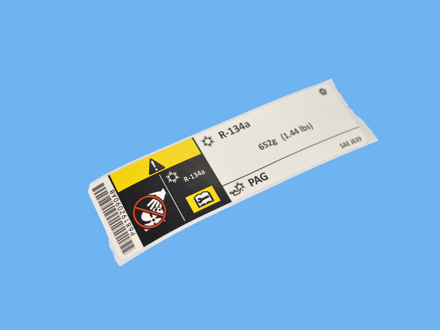 68192090AB - Labels: Air Conditioning System Label for Ram: ProMaster 1500, ProMaster 2500, ProMaster 3500 Image