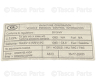 354172G823 - Body: Emission Label for Kia Image