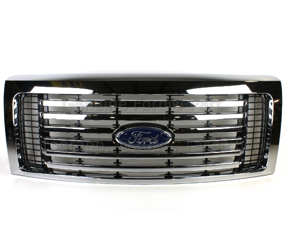 2009-2013 Ford F-150 Grille Insert - Xlt 6-Bar Chrome Billet AL3Z