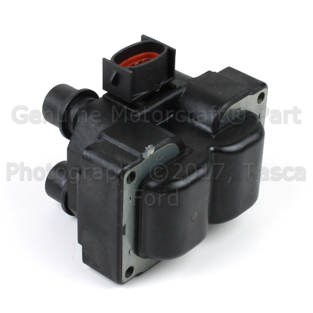 7U2Z12029B - : Ignition Coil for Ford: Aerostar, Contour, Crown Victoria, E-150 Econoline, E-150 Econoline Club Wagon, Escort, Expedition, Explorer, F-150, F-250, Mustang, Ranger, Thunderbird | Lincoln: Continental, Mark VIII, Town Car | Mercury: Cougar, Grand Marquis, Mountaineer, Tracer Image