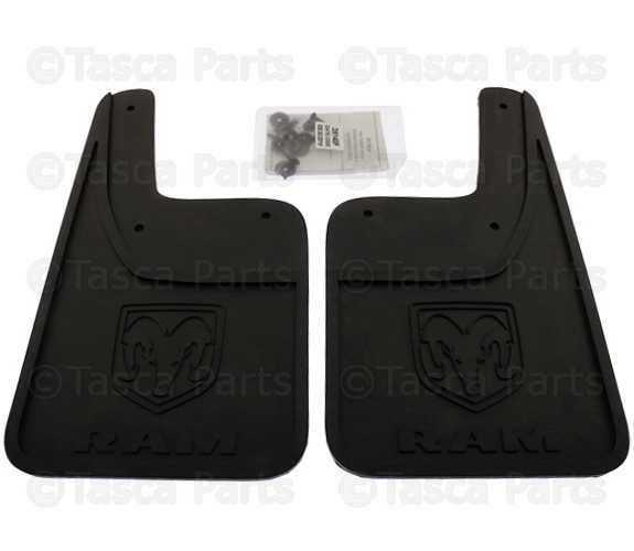 82216219AA - Exterior Accessories: Heavy Duty Rubber Splash Guards - Rear Without Fender Flares for Dodge: Ram 1500, Ram 2500, Ram 3500 | Ram: 1500, 1500 Classic, 2500, 3500 Image