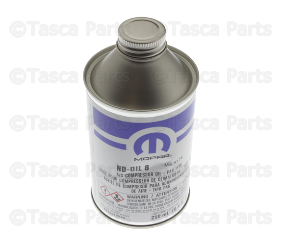 82300102AC - Air Conditioners and Heaters: A/c Compressor Lubricant for Chrysler: 200, 300, Aspen, Pacifica, PT Cruiser, Sebring, Town &amp; Country, Voyager | Dodge: Avenger, Caliber, Caravan, Challenger, Charger, Dakota, Dart, Durango, Grand Caravan, Journey, Ram 1500, Ram 2500, Ram 3500, Viper | Fiat: 500, 500L | Jeep: Commander, Compass, Grand Cherokee, Liberty, Patriot, Wrangler | Ram: 1500, 2500, 3500, C/V, Dakota | SRT: Viper Image