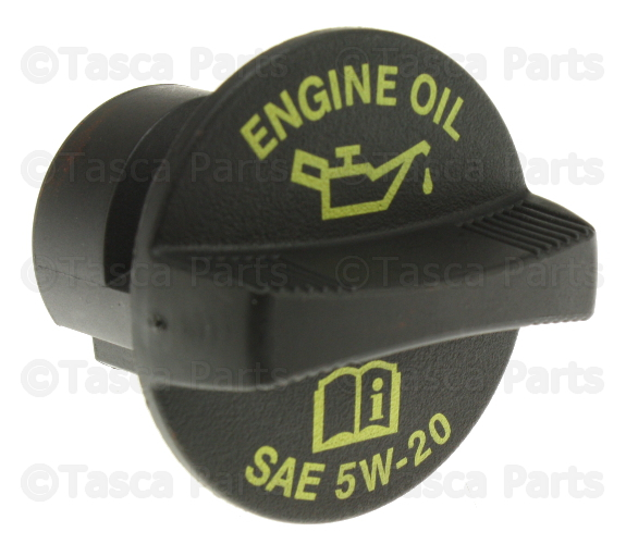 4893232AA - Engine: Engine Oil Cap for Chrysler: 200, 300, Town &amp; Country | Dodge: Avenger, Challenger, Charger, Durango, Grand Caravan, Journey | Jeep: Cherokee, Grand Cherokee, Wrangler, Wrangler JK | Ram: 1500, 1500 Classic, C/V, ProMaster 1500, ProMaster 2500, ProMaster 3500 Image