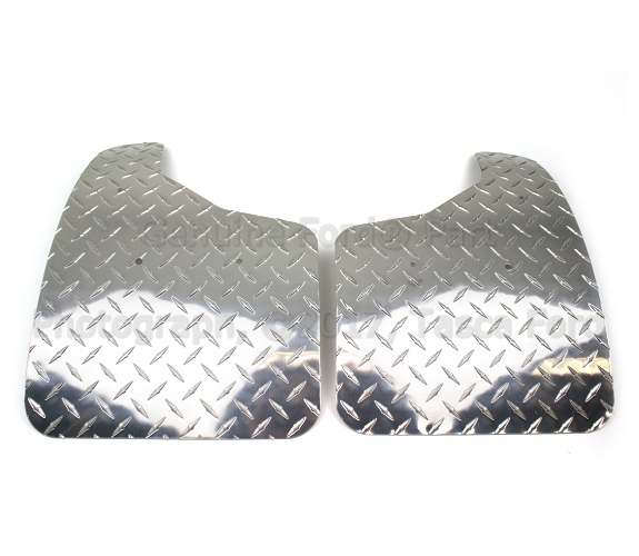 F81Z16A550DA - Exterior: Splash Guards, Diamond Plate - Rear for Ford: E-350 Super Duty, E-450 Super Duty, F-250 Super Duty, F-350 Super Duty, F-450 Super Duty, F-550 Super Duty Image