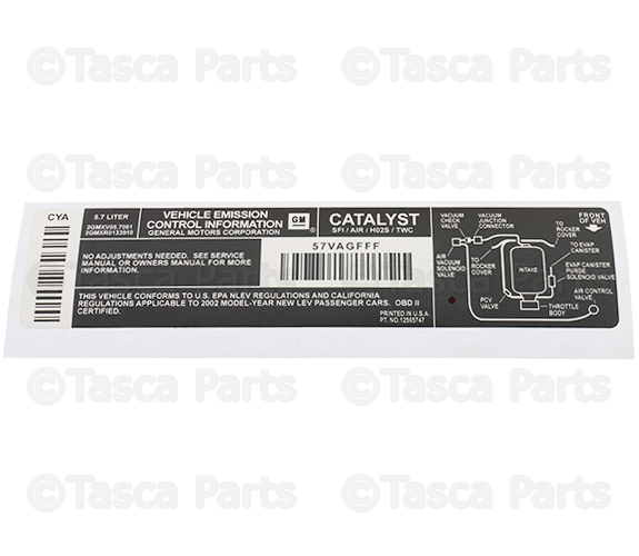 12565747 - Body: Emission Label for GM Image