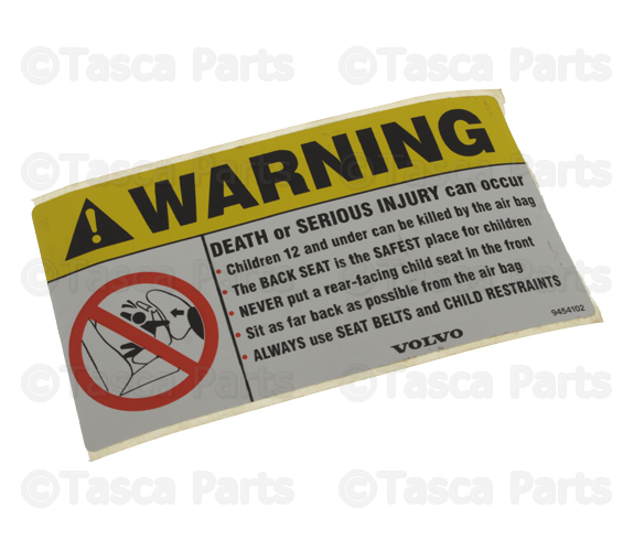 9454102 - Body: Air Bag Label for Volvo: C70, S70, S80, V70, XC90 Image