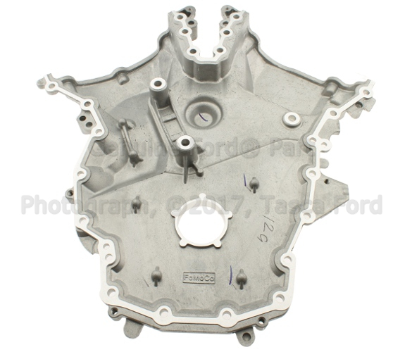 7T4Z6019C - Engine: Front Cover for Ford: Edge, Explorer, Flex, Fusion, Police Interceptor Sedan, Police Interceptor Utility, Taurus, Taurus X | Lincoln: MKS, MKT, MKX, MKZ | Mercury: Sable Image