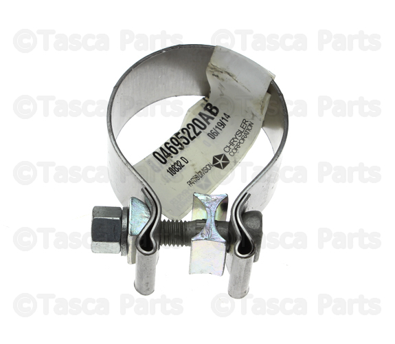 4695220AB - Exhaust: Exhaust Clamp for Chrysler: 200, 300, 300M, Concorde, PT Cruiser, Sebring, Town &amp; Country, Voyager | Dodge: Avenger, Caliber, Caravan, Challenger, Charger, Durango, Grand Caravan, Intrepid, Journey, Magnum, Neon, Stratus, Viper | Jeep: Compass, Grand Cherokee, Grand Cherokee WK, Patriot Image