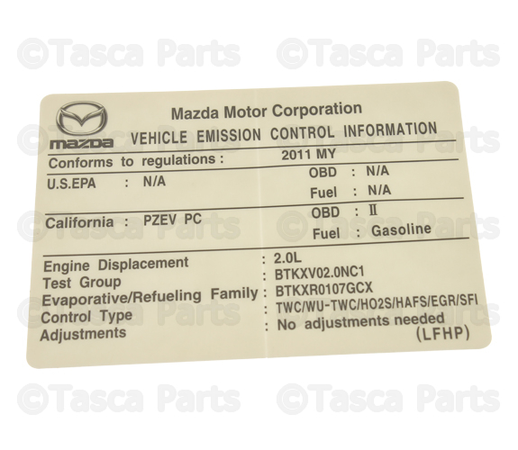 LFHP69036 - Body: Emission Label for Mazda Image