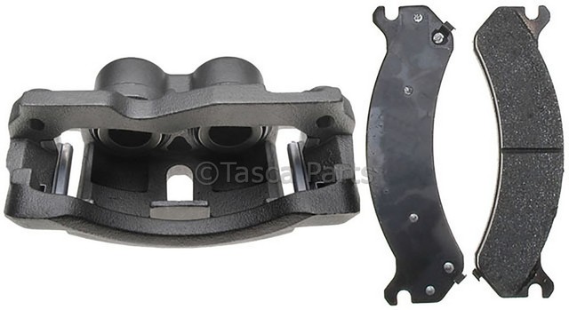 19306625 - : Front Passenger Side Disc Brake Caliper Assembly with Semi-Metallic Pads (Loaded Fleet), Remanufactured for GM Image