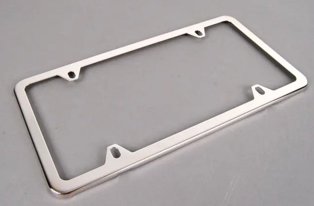 82120010396 - Exterior: License Plate Frame, Slimline Polished for BMW Image