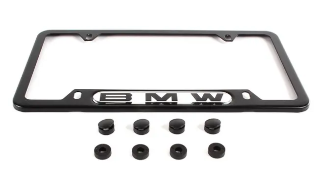 82120010398 - Exterior: License Plate Frame - Black Stainless Steel for BMW Image