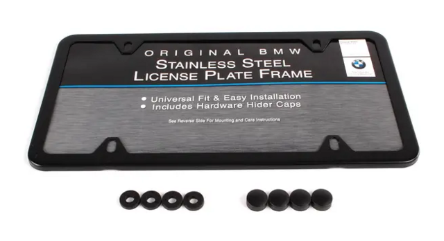 82120010399 - Exterior: Black License Plate Frame, Slimline for BMW Image