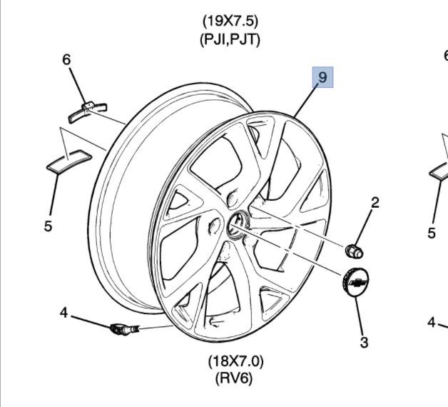 84443869 - : Part# 84443869 Wheel for Chevrolet: Equinox Image