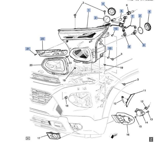42827957 - : Part# 42827957 Headlamp, Passenger RH for Chevrolet: Trailblazer Image