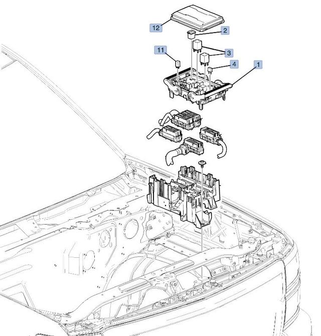 84075773 - : Part# 84075773 Engine wiring harness junction block for Chevrolet: Silverado 1500, Silverado 2500 HD, Silverado 3500 HD | GMC: Sierra 1500, Sierra 2500 HD, Sierra 3500 HD Image